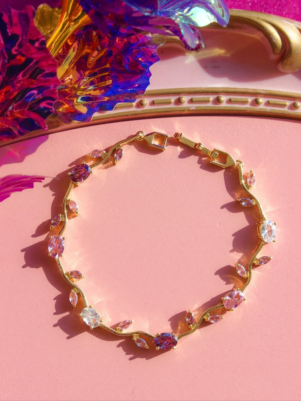 Purple & pink Tulip bracelet