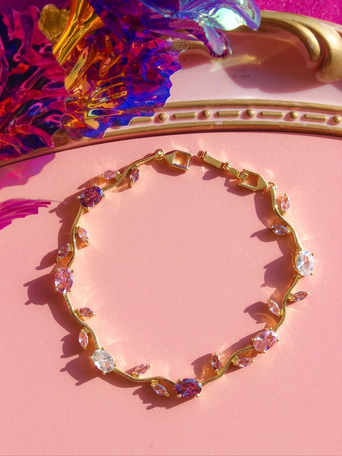 Purple & pink Tulip bracelet