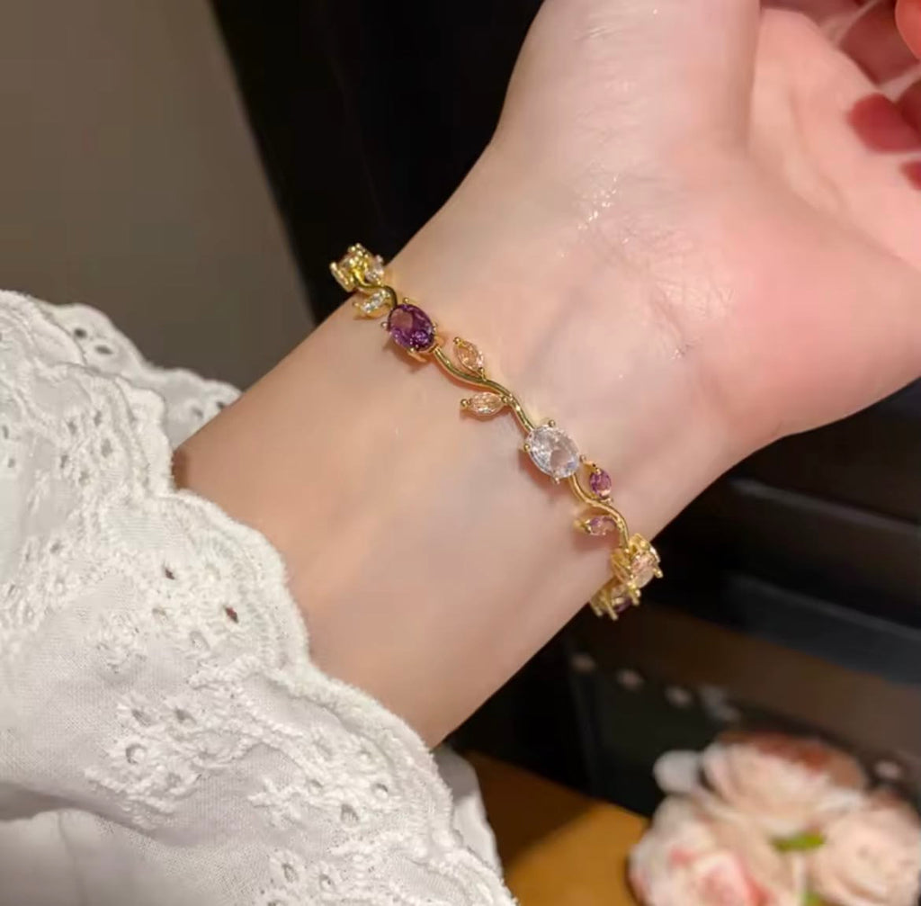 Purple & pink Tulip bracelet