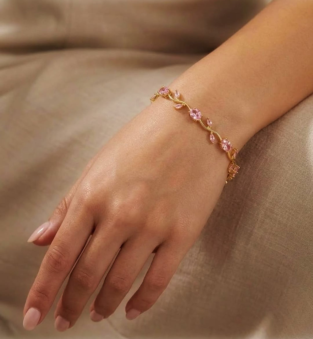 Pink tulip bracelet