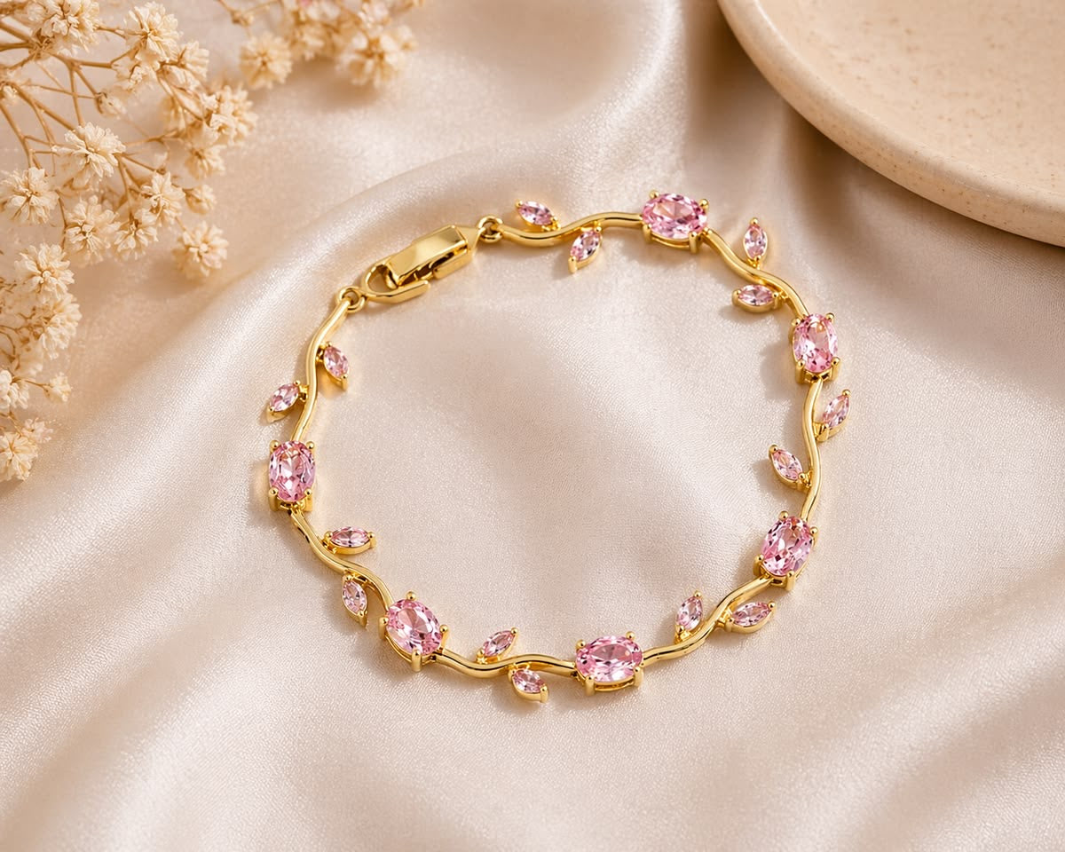 Pink tulip bracelet