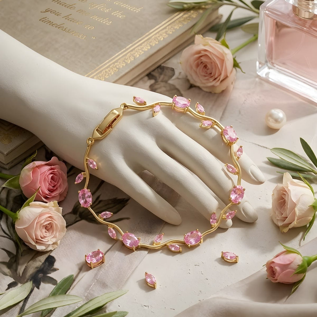 Pink tulip bracelet